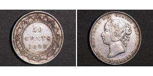 50 Cent Terranova y Labrador Plata Victoria (1819 - 1901)