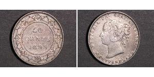 50 Cent Terranova y Labrador Plata Victoria (1819 - 1901)