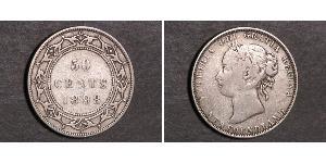 50 Cent Terranova y Labrador Plata Victoria (1819 - 1901)