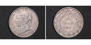 50 Cent Terranova y Labrador Plata Victoria (1819 - 1901)