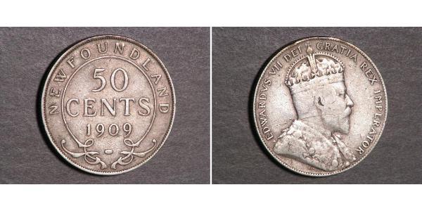 50 Cent Terranova y Labrador Plata Eduardo VII (1841-1910)
