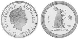 50 Cent Australien (1939 - ) Silber Elizabeth II (1926-2022)