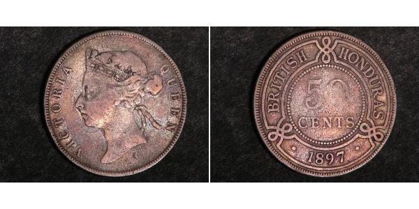 50 Cent British Honduras (1862-1981) Silber Victoria (1819 - 1901)