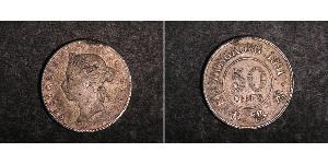 50 Cent Hongkong Silber Victoria (1819 - 1901)