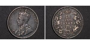 50 Cent Kanada Silber George V (1865-1936)