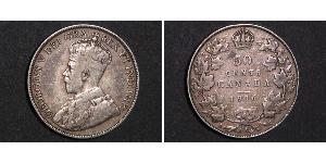 50 Cent Kanada Silber George V (1865-1936)