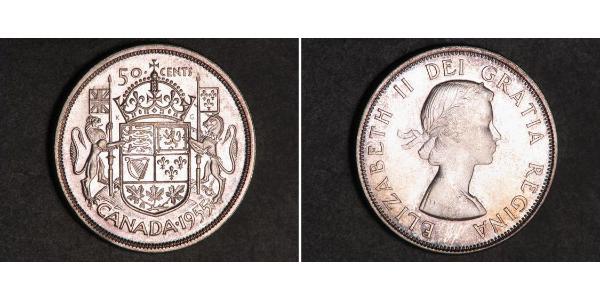 50 Cent Kanada Silber Elizabeth II (1926-2022)