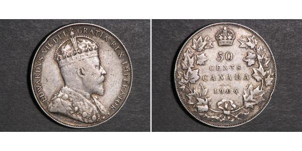 50 Cent Kanada Silber Eduard VII (1841-1910)