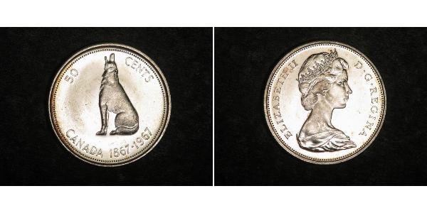 50 Cent Kanada Silber Elizabeth II (1926-2022)