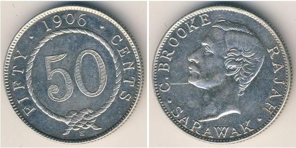 50 Cent Sarawak Silber 