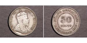 50 Cent Straits Settlements (1826 - 1946) Silber Eduard VII (1841-1910)