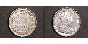 50 Cent Straits Settlements (1826 - 1946) Silber Eduard VII (1841-1910)