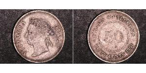 50 Cent Straits Settlements (1826 - 1946) Silber Victoria (1819 - 1901)