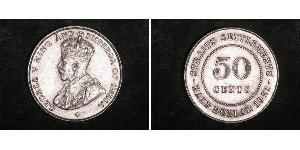 50 Cent Straits Settlements (1826 - 1946) Silber George V (1865-1936)