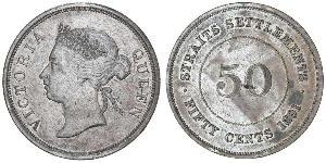 50 Cent Straits Settlements (1826 - 1946) Silber Victoria (1819 - 1901)