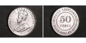 50 Cent Straits Settlements (1826 - 1946) Silber George V (1865-1936)