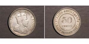 50 Cent Straits Settlements (1826 - 1946) Silber Eduard VII (1841-1910)