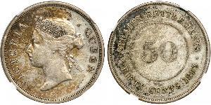 50 Cent Straits Settlements (1826 - 1946) Silber Victoria (1819 - 1901)