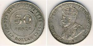 50 Cent Straits Settlements (1826 - 1946) Silber George V (1865-1936)