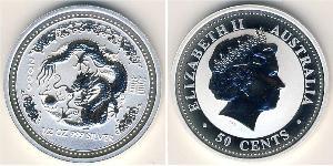 50 Cent Australia (1939 - ) Silver Elizabeth II (1926-2022)