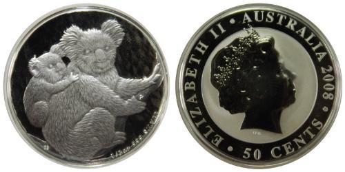 50 Cent Australia (1939 - ) Silver Elizabeth II (1926-2022)