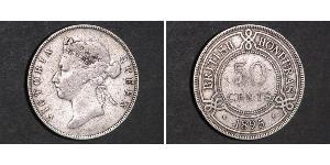 50 Cent British Honduras (1862-1981) Silver Victoria (1819 - 1901)