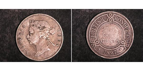 50 Cent British Honduras (1862-1981) Silver Victoria (1819 - 1901)