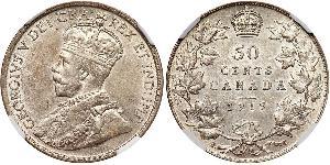 50 Cent Canada Silver George V of the United Kingdom (1865-1936)