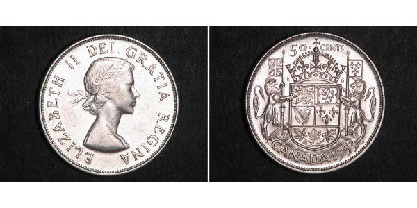 50 Cent Canada Silver Elizabeth II (1926-2022)