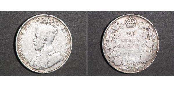 50 Cent Canada Silver George V of the United Kingdom (1865-1936)