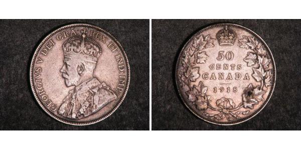 50 Cent Canada Silver George V of the United Kingdom (1865-1936)