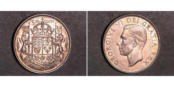 50 Cent Canada Silver George VI (1895-1952)