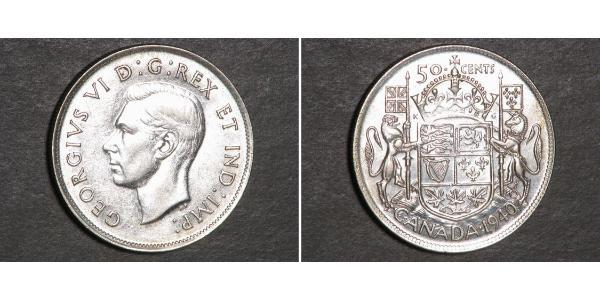 50 Cent Canada Silver George VI (1895-1952)