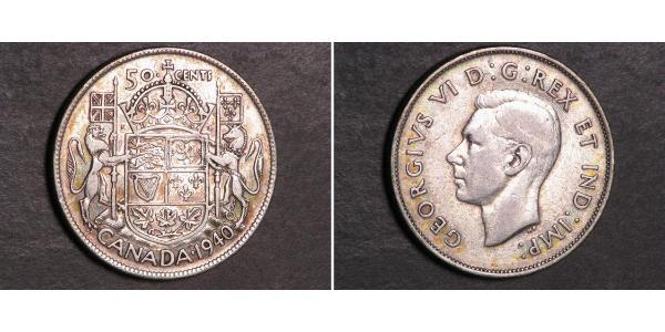 50 Cent Canada Silver George VI (1895-1952)