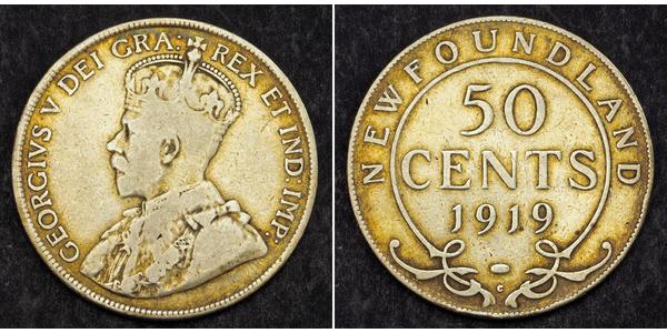 50 Cent Canada Silver George V of the United Kingdom (1865-1936)