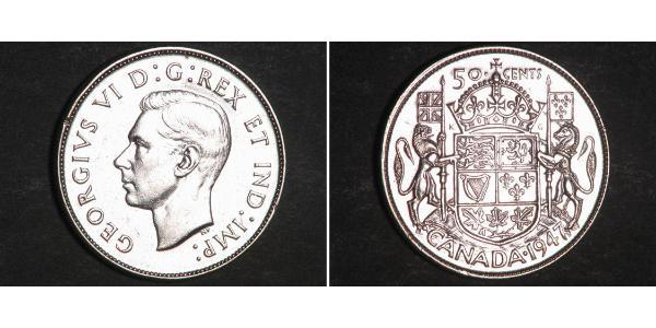 50 Cent Canada Silver George VI (1895-1952)