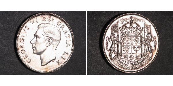 50 Cent Canada Silver George VI (1895-1952)