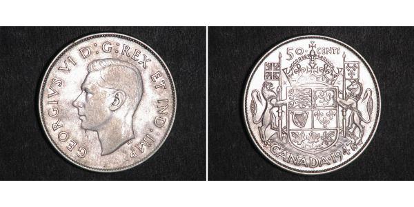 50 Cent Canada Silver George VI (1895-1952)