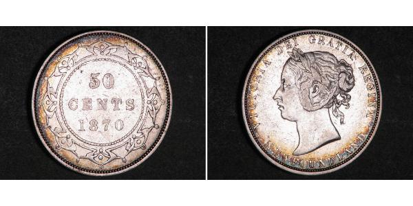 50 Cent Newfoundland and Labrador Silver Victoria (1819 - 1901)