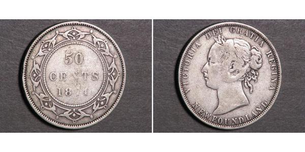 50 Cent Newfoundland and Labrador Silver Victoria (1819 - 1901)