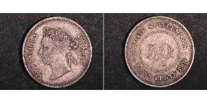 50 Cent Straits Settlements (1826 - 1946) Silver Victoria (1819 - 1901)