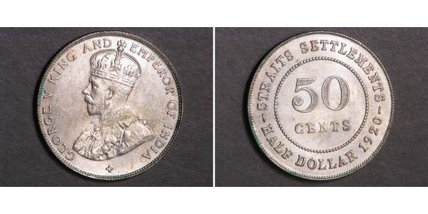 50 Cent Straits Settlements (1826 - 1946) Silver George V of the United Kingdom (1865-1936)