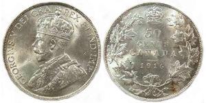 50 Cent 加拿大 銀 乔治五世  (1865-1936)