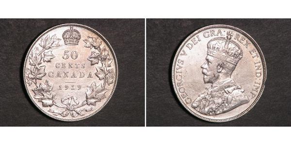 50 Cent 加拿大 銀 乔治五世  (1865-1936)