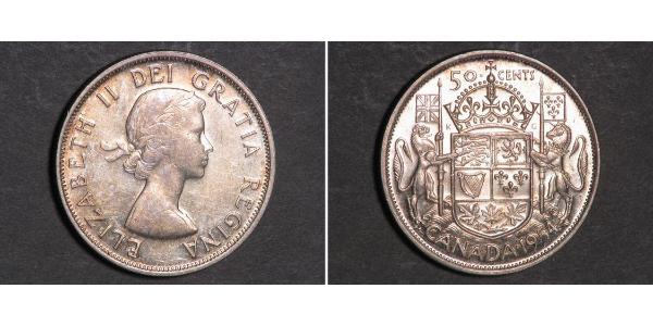 50 Cent 加拿大 銀 伊丽莎白二世 (1926-2022)