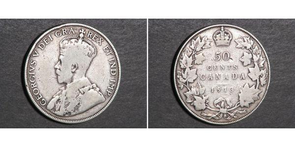 50 Cent 加拿大 銀 乔治五世  (1865-1936)