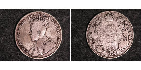 50 Cent 加拿大 銀 乔治五世  (1865-1936)