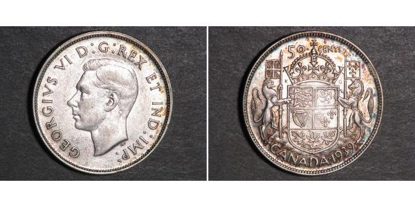 50 Cent 加拿大 銀 乔治六世 (1895-1952)