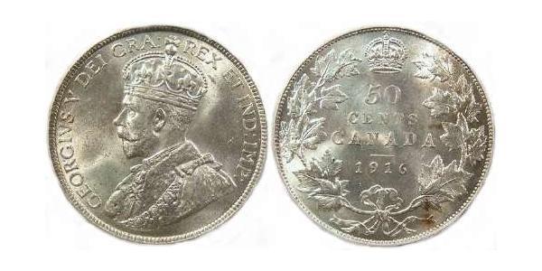 50 Cent 加拿大 銀 乔治五世  (1865-1936)