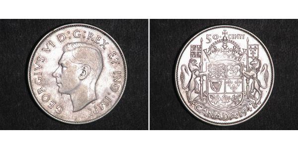 50 Cent 加拿大 銀 乔治六世 (1895-1952)